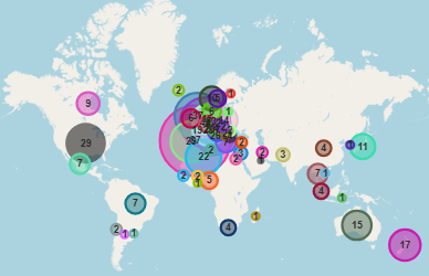 Carte des collaborations Carte des collaborations